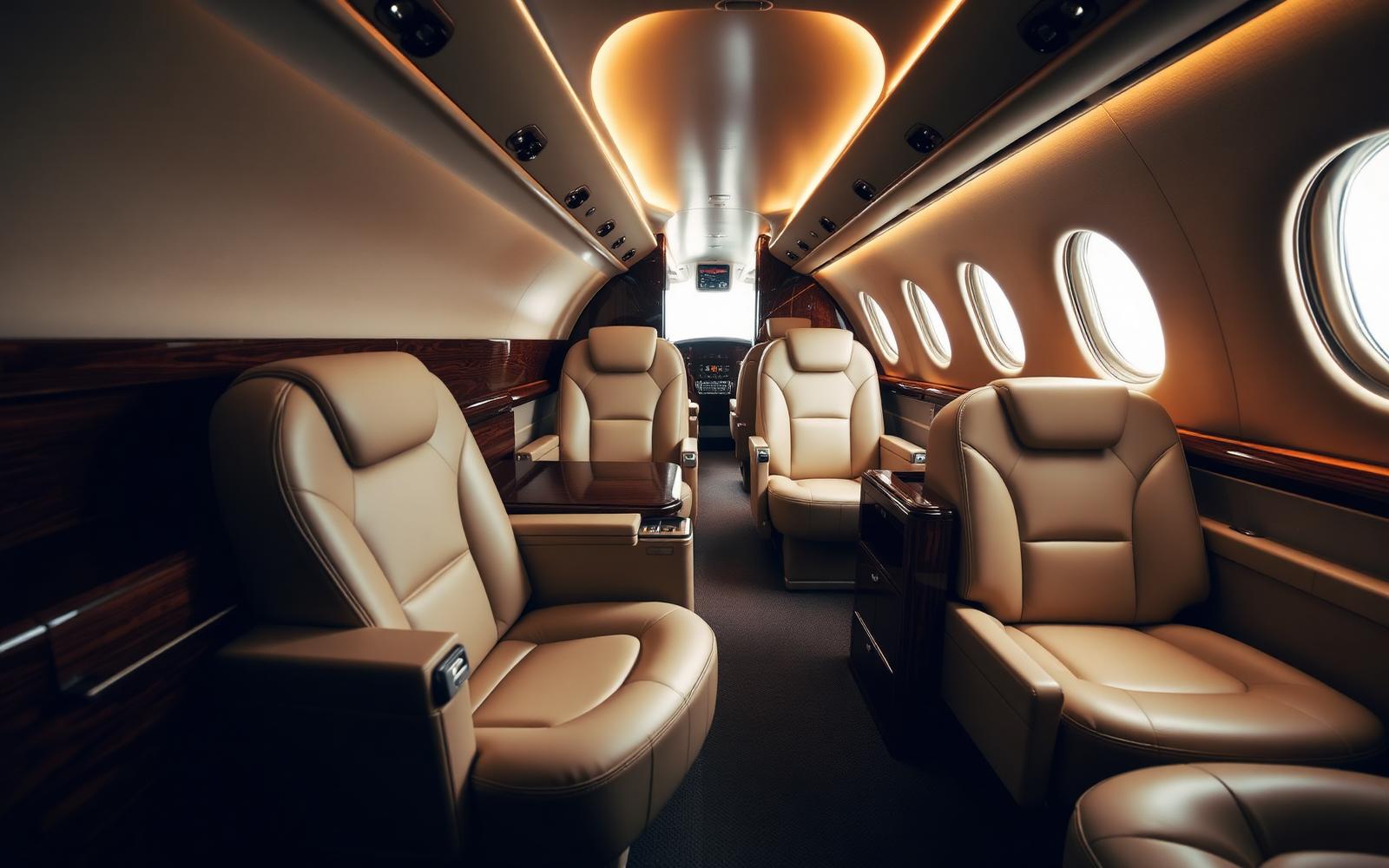 Private aircraft cabin interior